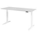 Bureau à hauteur réglable électriquement XMKA 19 W en gris avec panneau de commande numérique de hjh OFFICE PRO