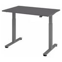 Bureau à hauteur réglable électriquement XMST 12 G en graphite avec piètement en T de hjh OFFICE PRO
