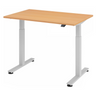 Bureau à hauteur réglable électriquement XMST 12 S en hêtre avec structure blanche de hjh OFFICE PRO