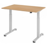Bureau à hauteur réglable électriquement XMST 12 S avec plateau en chêne clair et structure blanche de hjh OFFICE PRO