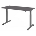 Bureau à réglage électrique de la hauteur XMST 16 G en graphite avec plateau rectangulaire de hjh OFFICE PRO