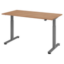 Bureau réglable en hauteur électriquement XMST 16 G aspect noyer avec piètement gris de hjh OFFICE PRO