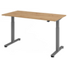 Bureau à hauteur réglable électriquement XMST 16 G en chêne rustique avec structure grise de hjh OFFICE PRO