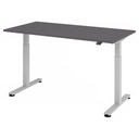 Bureau à hauteur réglable électriquement XMST 16 S en graphite avec structure argentée de hjh OFFICE PRO