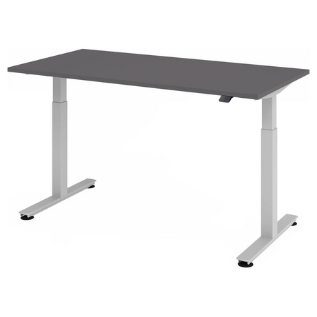 Bureau à hauteur réglable électriquement XMST 16 S en graphite avec structure argentée de hjh OFFICE PRO