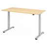 Bureau à hauteur réglable électriquement XMST 16 S en érable avec structure argentée de hjh OFFICE PRO