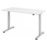 Bureau à hauteur réglable électriquement XMST 16 S en blanc avec plateau rectangulaire de hjh OFFICE PRO