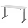 Bureau réglable en hauteur électriquement XMST 19 G avec plateau blanc et pieds gris de hjh OFFICE PRO