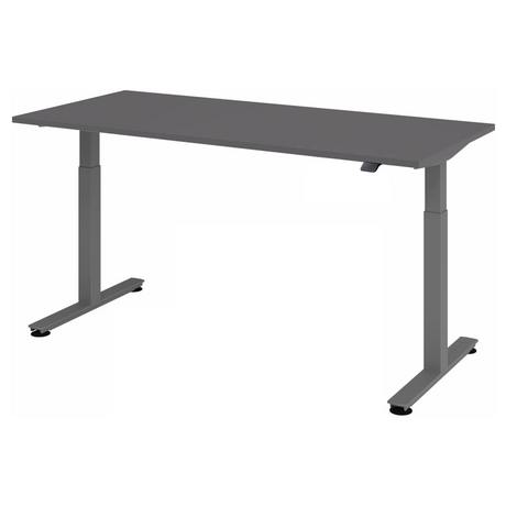 Bureau à hauteur réglable électriquement XMST 19 G en graphite avec un grand plateau de hjh OFFICE PRO