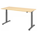 Bureau à hauteur réglable électriquement XMST 19 G en érable avec pieds gris de hjh OFFICE PRO