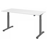 Bureau à hauteur réglable électriquement XMST 19 G avec plateau blanc et pieds gris de hjh OFFICE PRO
