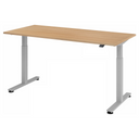 Bureau à hauteur réglable électriquement XMST 19 S en chêne avec structure gris clair de hjh OFFICE PRO