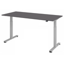 Bureau à réglage électrique de la hauteur XMST 19 S en graphite avec piètement argenté de hjh OFFICE PRO