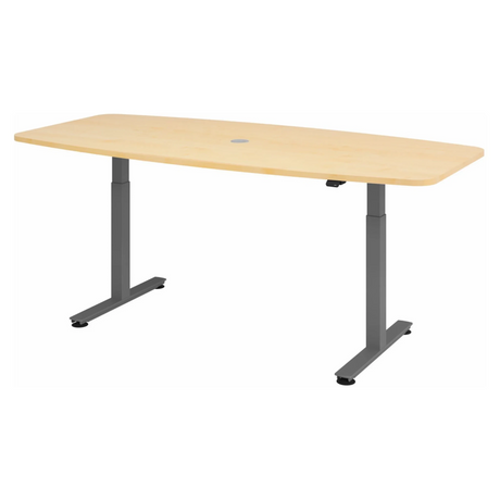 Bureau à hauteur réglable électriquement XMST 22 G en érable avec structure grise de hjh OFFICE PRO