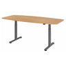 Bureau à hauteur réglable électriquement XMST 22 G en chêne avec pieds gris de hjh OFFICE PRO