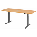 Bureau à hauteur réglable électriquement XMST 22 G en hêtre avec piètement gris de hjh OFFICE PRO