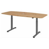 Bureau à hauteur réglable électriquement XMST 22 G en chêne noueux avec pieds gris de hjh OFFICE PRO