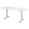 Bureau à hauteur réglable électriquement XMST 22 S en blanc avec passe-câbles de hjh OFFICE PRO