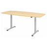 Bureau à hauteur réglable électriquement XMST 22 S en érable avec structure argentée de hjh OFFICE PRO
