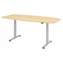 Bureau à hauteur réglable électriquement XMST 22 S en érable avec structure argentée de hjh OFFICE PRO