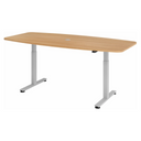 Bureau réglable électriquement en hauteur XMST 22 S en chêne avec structure argentée de hjh OFFICE PRO