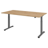 Bureau réglable en hauteur électriquement XMST 2E G en chêne rustique avec structure grise de hjh OFFICE PRO
