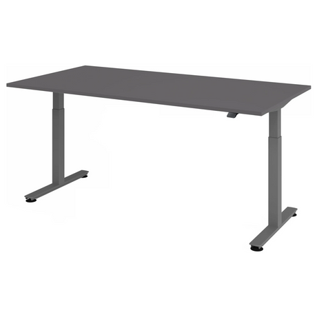 Bureau à hauteur réglable électriquement XMST 2E G en graphite avec grand plateau de hjh OFFICE PRO