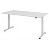 Bureau à hauteur réglable électriquement XMST 2E S en gris avec un grand plateau de hjh OFFICE PRO