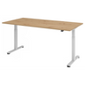 Bureau à hauteur réglable électriquement XMST 2E S en chêne noueux avec structure blanche de hjh OFFICE PRO