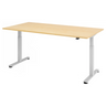 Bureau à hauteur réglable électriquement XMST 2E S en érable avec piètement blanc de hjh OFFICE PRO