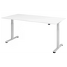 Bureau réglable en hauteur électriquement XMST 2E S en blanc avec plateau rectangulaire de hjh OFFICE PRO