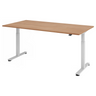 Bureau à hauteur réglable électriquement XMST 2E S aspect noyer avec structure blanche de hjh OFFICE PRO