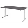 Bureau à hauteur réglable électriquement XMST 2E S en graphite avec piètement blanc de hjh OFFICE PRO
