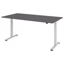 Bureau à hauteur réglable électriquement XMST 2E S en graphite avec piètement blanc de hjh OFFICE PRO