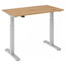 Bureau à hauteur réglable électriquement XMST 612 S en chêne rustique avec structure argentée de hjh OFFICE PRO