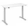 Bureau à hauteur réglable électriquement XMST 614 S en blanc-argent avec plateau rectangulaire de hjh OFFICE PRO