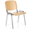 Chaise à quatre pieds XT 600 C H en hêtre clair avec structure métallique chromée et accoudoirs de hjh OFFICE