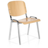 Chaise à quatre pieds XT 600 C H en hêtre clair avec structure métallique chromée et accoudoirs de hjh OFFICE