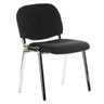 Chaise à quatre pieds XT 600 C noire avec revêtement en tissu et structure métallique brillante de hjh OFFICE
