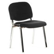 Chaise à quatre pieds XT 600 C noire avec revêtement en tissu et structure métallique brillante de hjh OFFICE