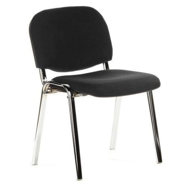 Chaise à quatre pieds XT 600 C noire avec revêtement en tissu et structure métallique brillante de hjh OFFICE