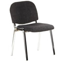 Chaise à quatre pieds XT 600 C avec revêtement en tissu anthracite et structure en métal chromé de hjh OFFICE