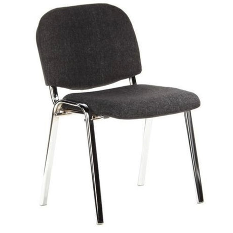 Chaise à quatre pieds XT 600 C avec revêtement en tissu anthracite et structure en métal chromé de hjh OFFICE