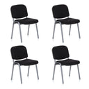 Lot de quatre chaises à quatre pieds XT 600 S avec housse noire et structure argentée de hjh OFFICE