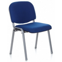Chaise à quatre pieds XT 600 S avec revêtement en tissu bleu et structure métallique argentée de hjh OFFICE