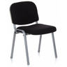 Chaise à quatre pieds XT 600 S avec housse noire et structure en métal argenté de hjh OFFICE