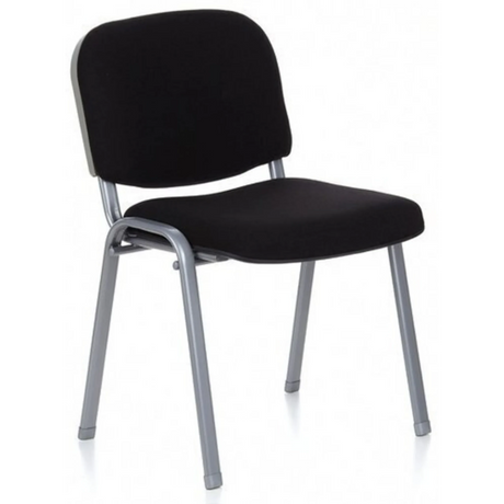 Chaise à quatre pieds XT 600 S avec housse noire et structure en métal argenté de hjh OFFICE