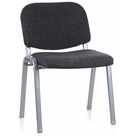 Chaise à quatre pieds XT 600 S en anthracite avec revêtement en tissu et structure métallique argentée de hjh OFFICE