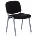 Chaise à quatre pieds XT 600 S avec housse noire et structure en métal argenté de hjh OFFICE