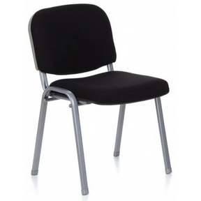 Chaise à quatre pieds XT 600 S avec housse noire et structure en métal argenté de hjh OFFICE